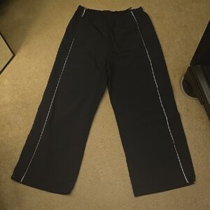 Men's Black Pants with White Accents